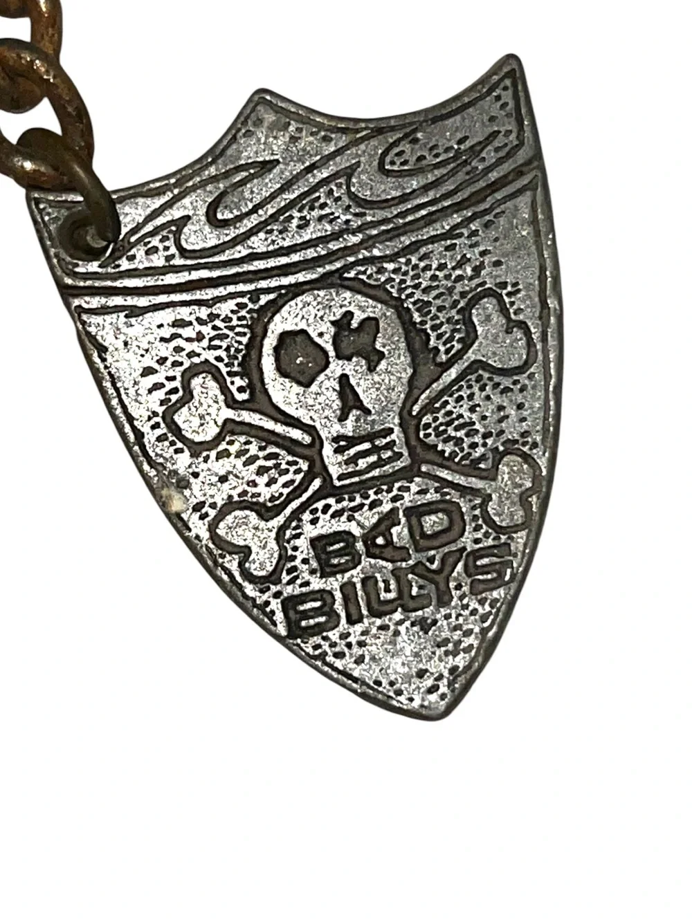 1980’s Bad Billy’s Billabong Skateboarding Skull Silver Keychain